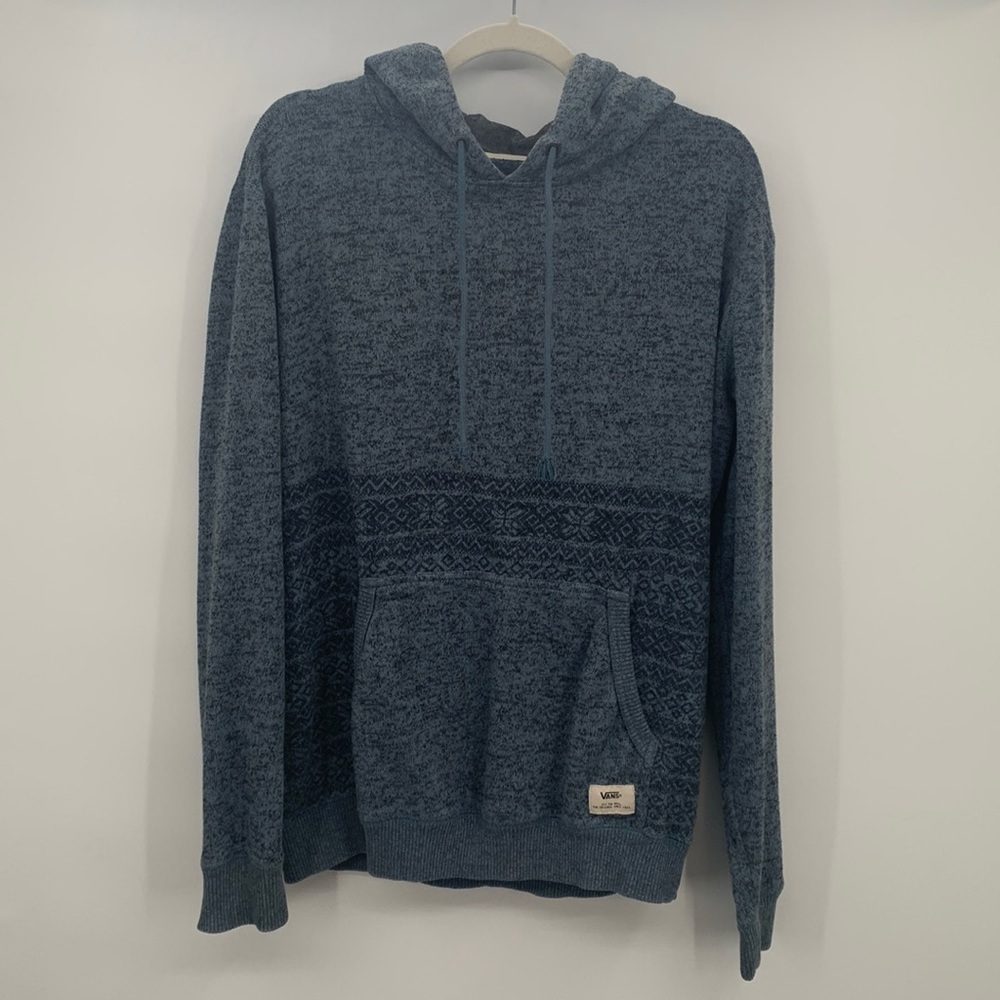 VANS Men's Blue Pullover Knit Hoodie Size L
